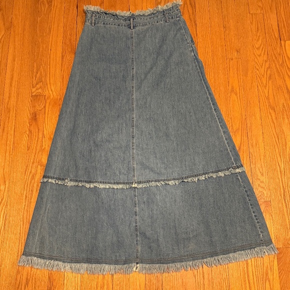 Byrd by Tzippy Denim Fringe Skirt - Picture 5 of 9
